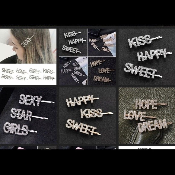 New 3 Pc Set Rhinestone Barrettes - Picture 10 of 16